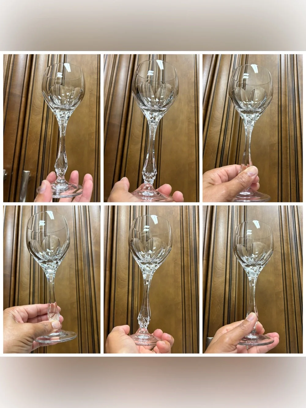 Crystal Cut Wine Glasses - Clear Stemware Set